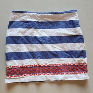 Vineyard Vines Women's Cotton White/Blue Striped Red Embroidered Skirt Size 00